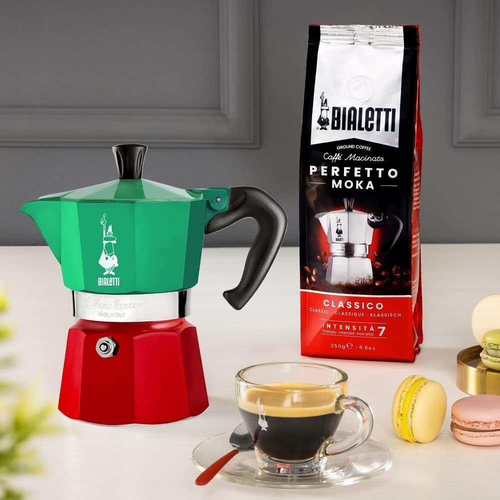 Caffettiera Tricolore Bialetti 3 Tazze - Icona del Design Italiano - 3