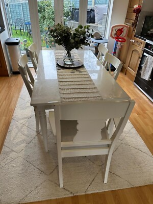 IKEA INGATORP Dining table chairs (white) UK - Main Image
