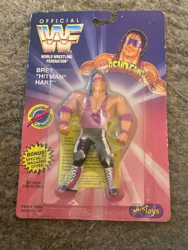 Vintage 1994 WWF Bend-Ems Justoys - BRET HITMAN HA...