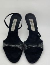 Vero Cuoio Womens Shoes Black Suede Crystal Size 36 Italy US 5.5 420