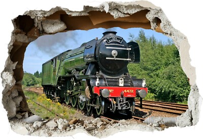 Flying Scarborough Train 3D zerschlagen Wandaufkleber Poster Vinyl Aufkleber Wandbild 2014