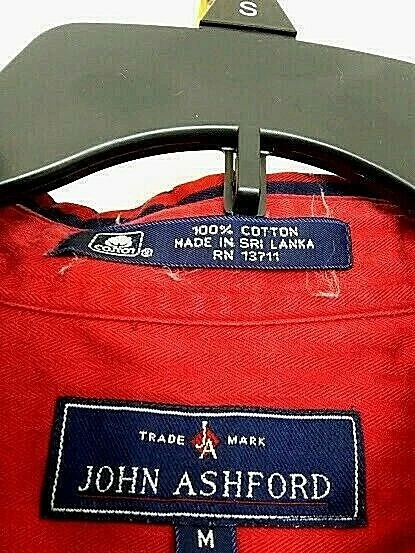 John Ashford платье рубашка мужской размер M красный желтый синий белые полосы в наличии - Изображение 4 из 4