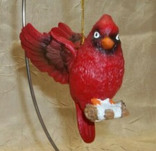 Red Cardinal Bird Figurine Christmas Ornament Resin Decoration