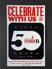 50 Years Historic Studio B Music Row HATCH SHOW PRINT Nashville 1957 - 2007 RCA 