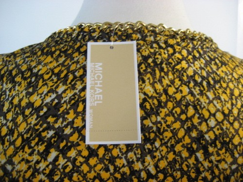 MICHAEL KORS 2X Stretch Sleeveless Gold Chain Neck Hi Lo Top Blouse Plus 2X NWT - Picture 4 of 6