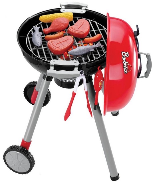 Childrens Pretend Barbeque BBQ Grill Role Play Toy Set With Lights