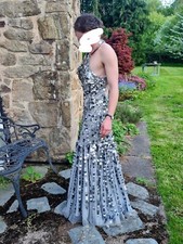 Designer Primervera encrusted handmade backess, Prom/wedding/Cruisee/ ball gownn