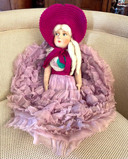 ANTICA RARA BAMBOLA Jouetes DOLL Poupé PANNO LENCI OCCHI BLU 50 cm/h  '30/'40