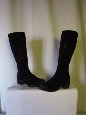Bottes MAM'ZELLE daim et strass noir 37 - Photo 1/4
