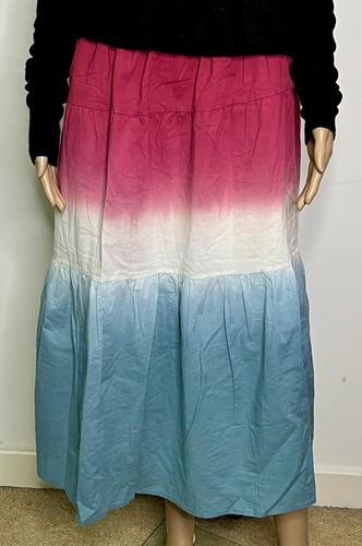 ANTHROPOLOGIE DOLAN 100% Cotton Tye Dye Red White Blue Skirt Size Medium - Picture 4 of 8