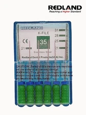 REDLAND Endodontic Root Canal K-file 25mm Size 35 (6 per pack)