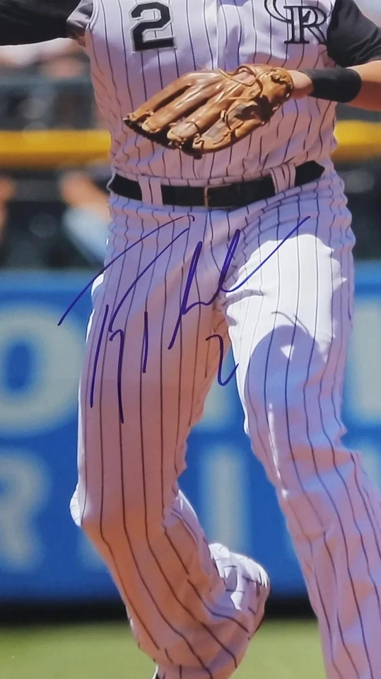 FOTO METÁLICA ASSINADA POR TROY TULOWITZKI 16x20 Colorado Rockies Blue Jays J1 - Imagem 2 de 3