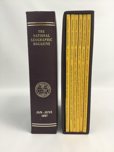 National Geographic Magazine 1997 Full Year 12 Issues Faux Leather Slip Cases