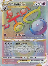 UNOWN VSTAR 199/195 RAINBOW SILVER TEMPEST POKEMON HOLO NM/M