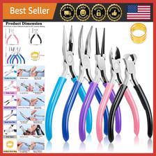 Jewelry Pliers Set 5-Pack Crafting Tools Kit: Needle, Round, Chain, Bent