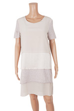 Fabiana Filippi Kleid beige Rüschen Seide Le...