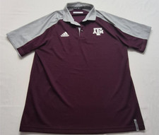 Texas A&M Aggies men's Adidas maroon/gray game day polo shirt white logo LG