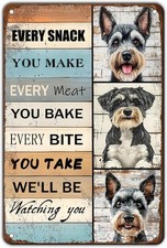 Vintage Tin Metal Signs Schnauzer Every Snack Vintage Retro 8x12