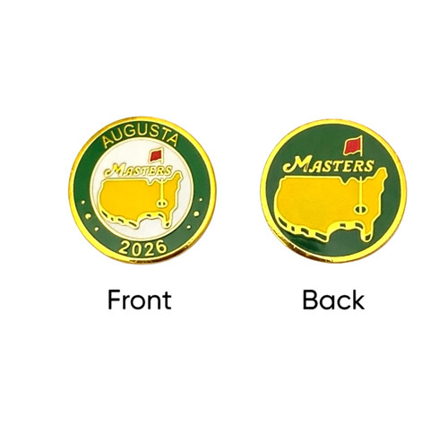 2026 Masters Golf Tournament 2-Sided Ball Marker 1" Diameter Rory