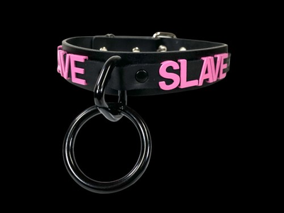 #ad #ad Name Bondage Collar Black O Ring Pink Letter Slave Leather BDSM Slut Choker $26.99
