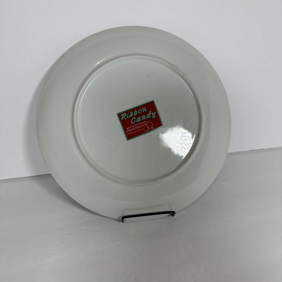 VTG Department 56 Christmas Ribbon Candy Serving Plate by Cheryl Johnson Japan  - Image 3 of 4