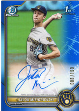 2022 Bowman Draft Jacob Misiorowski Blue Auto /150 TRUE BREWERS 1st CDA-JMI