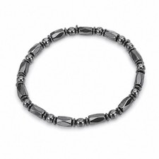 Hematite Beads Bracelet Magnetic Clasp Pain Relief Energy Powerful 7.5"
