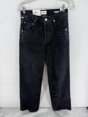 Citizens Of Humanity Pants Womens 25 Black Ayla Baggy Wide Leg Jeans In Voila - Picture 1 of 3