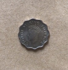 Coin British India King George One Anna Alloy Unc 1937