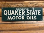 👀 Vintage Original Quaker State Genuine Motor Oils Metal Rack Sign ⚠️