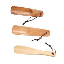 3Pcs Wear-Resistant Wooden Shoe Horns for Home Use Convenient Shoe Helpers