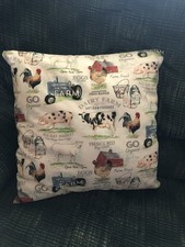 Farmhouse Throw Pillow Cover 16"x 16" Chickens, Cows use 16x16 Pillow