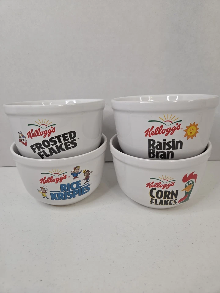 Tigelas de cereais Kellogg's 4 em um conjunto de cerâmicas diferentes 1999 tigelas vintage de 20 oz - Imagem 2 de 4