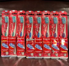 8PACK Colgate 360° Optic white SOFT polishing Bristles Toothbrush Multicolor