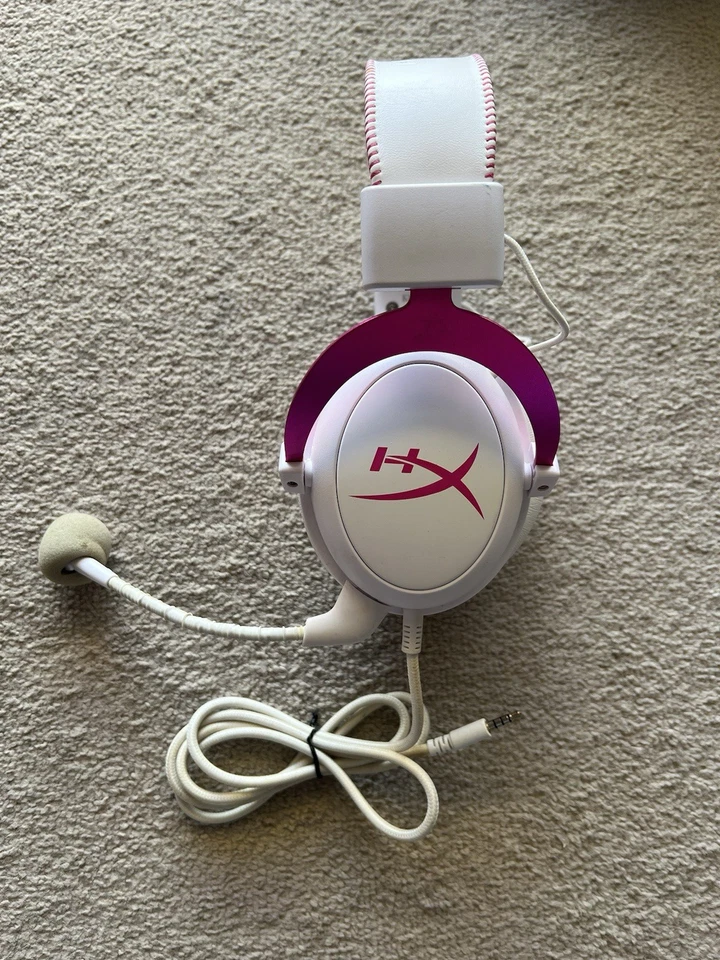 Hyper X Cloud II Wired Gaming Headset White Pink CL003 - Tested and Working - Image 2 of 4