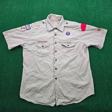 Boy Scouts of America Shirt Mens XL Brown Sam Houston Area Council Made in USA