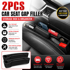 2pcs Car Seat Gap Filler Organizer Storage Box Between Seats Console Holder 2pcs Car Seat Gap Filler Organizer Storage Box Between Seats Console Holder