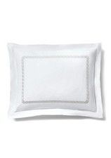 Ralph Lauren Spencer Cable Embroidery STANDARD Sham White Stone Grey 135 NEW
