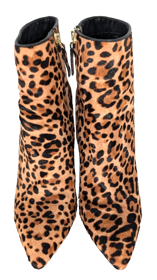Botines Alice + Olivia Celyn Leopardo Pelo de becerro Stiletto Cremallera al Tobillo Glam Talla 8 Foto 3 de 4