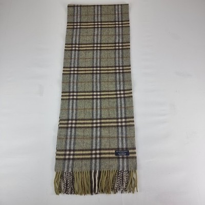 Original Burberry Lambswool Schal für Herren oder Damen Größe 70 cm grüne Farbe