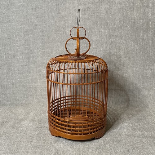 Vintage Bird Bamboo Wooden Round Hanging Bird Cage