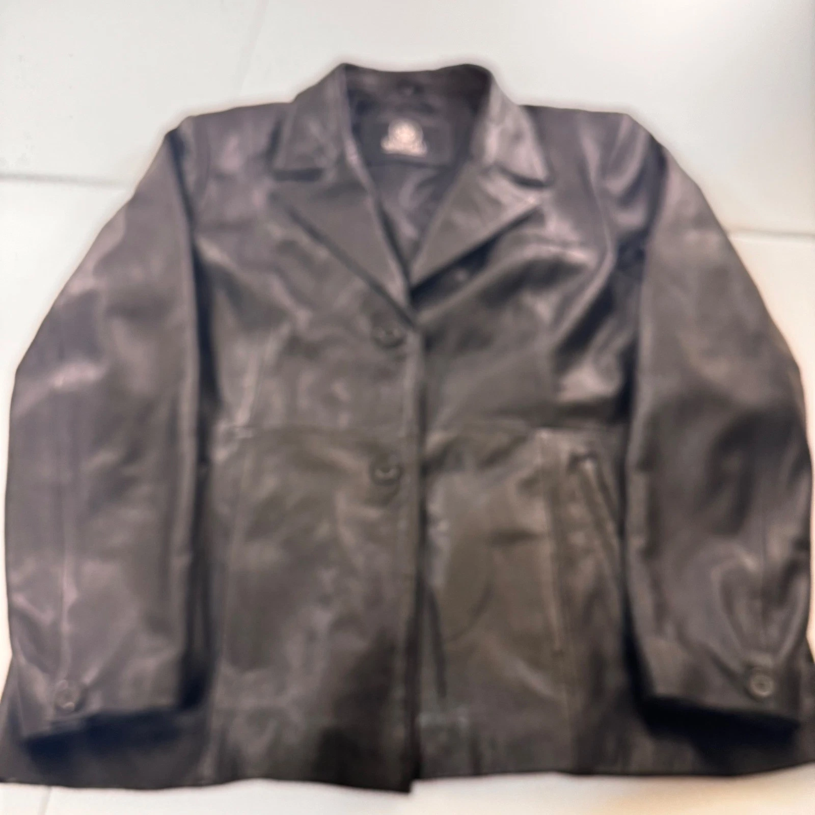 WHET BLU Luxury Outerwear NY Black Leather Blazer Jacket 3XL Style WBL3001