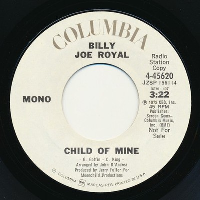 Billy Joe Royal - Child Of Mine / Child Of Mine - Used Vinyl  - Promo - G8100z