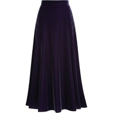 Velvet Maxi Skirt Women Size 25" Waist Purple Vintage Long Full Goth