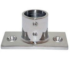 Whitecap 1" O.D. 90  2-Hole Rectangle Base SS Rail Fitting