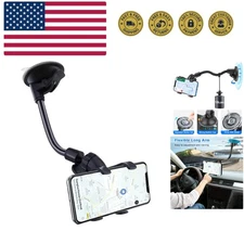 Phone Holders for Your Car: Windshield Phone Mount with Long Arm, 360° Rotati...