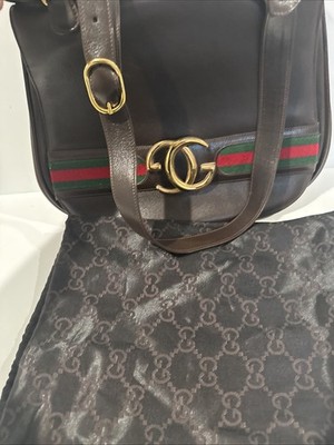 Vintage Gucci Double GG Shoulder Bag With Dust Bag And COA