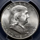 1950 D  FRANKLIN HALF DOLLAR PCGS MS 65 FULL BELL LINES LIGHT OFF WHITE ORIGINAL