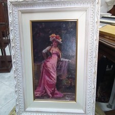 Dipinto Dama Francese Dell 800
