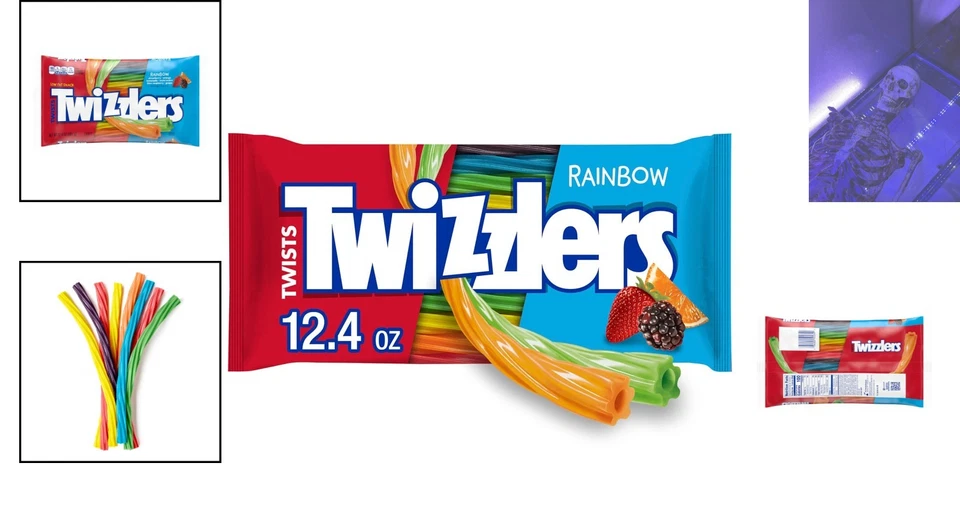 6 Count Twists Rainbow Licorice Candy Bags - Perfect Low Fat Treat for Parties - Image 2 of 4